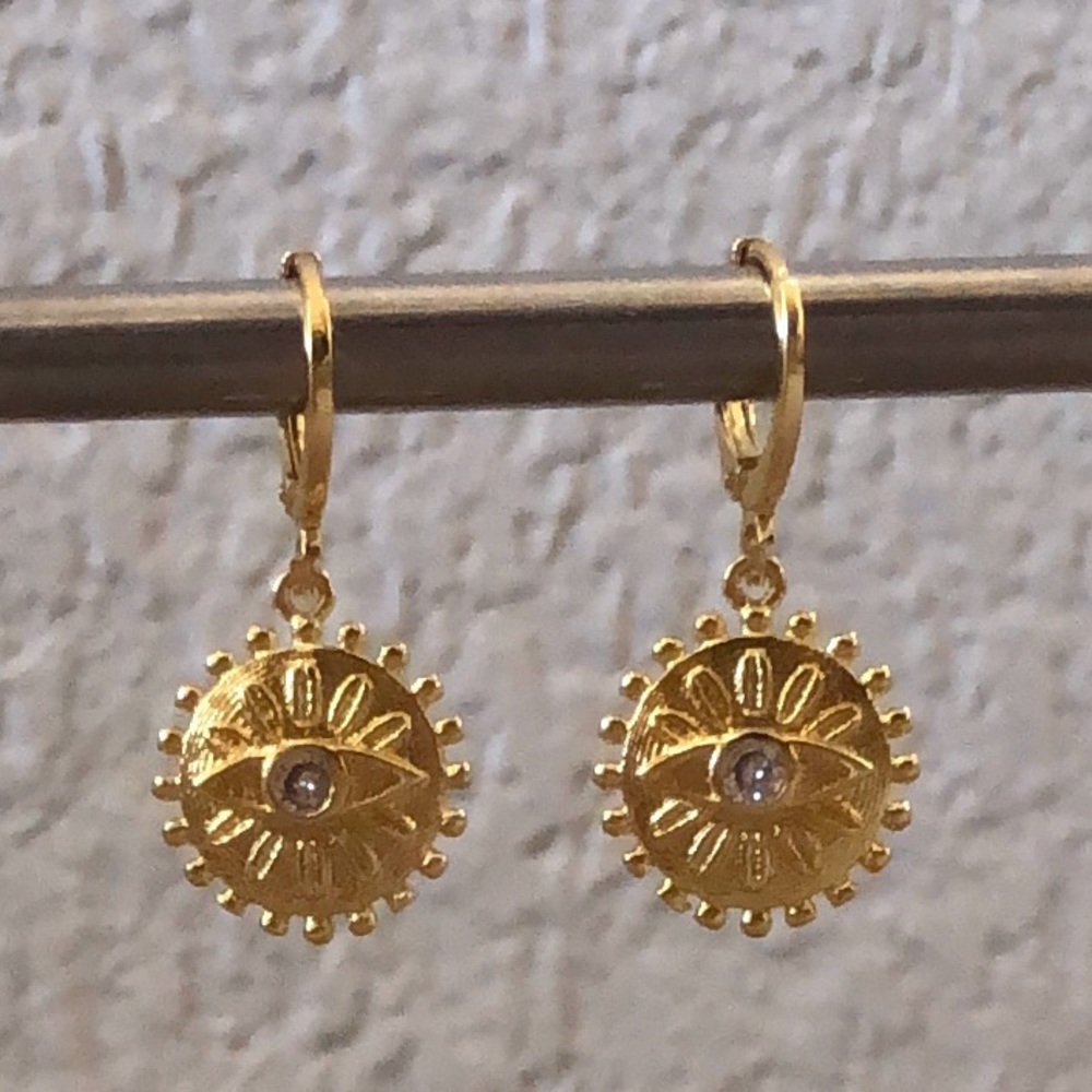Earrings Pinkrevolver Jewelry Evil eye Gold plated - Picture 3 of 3